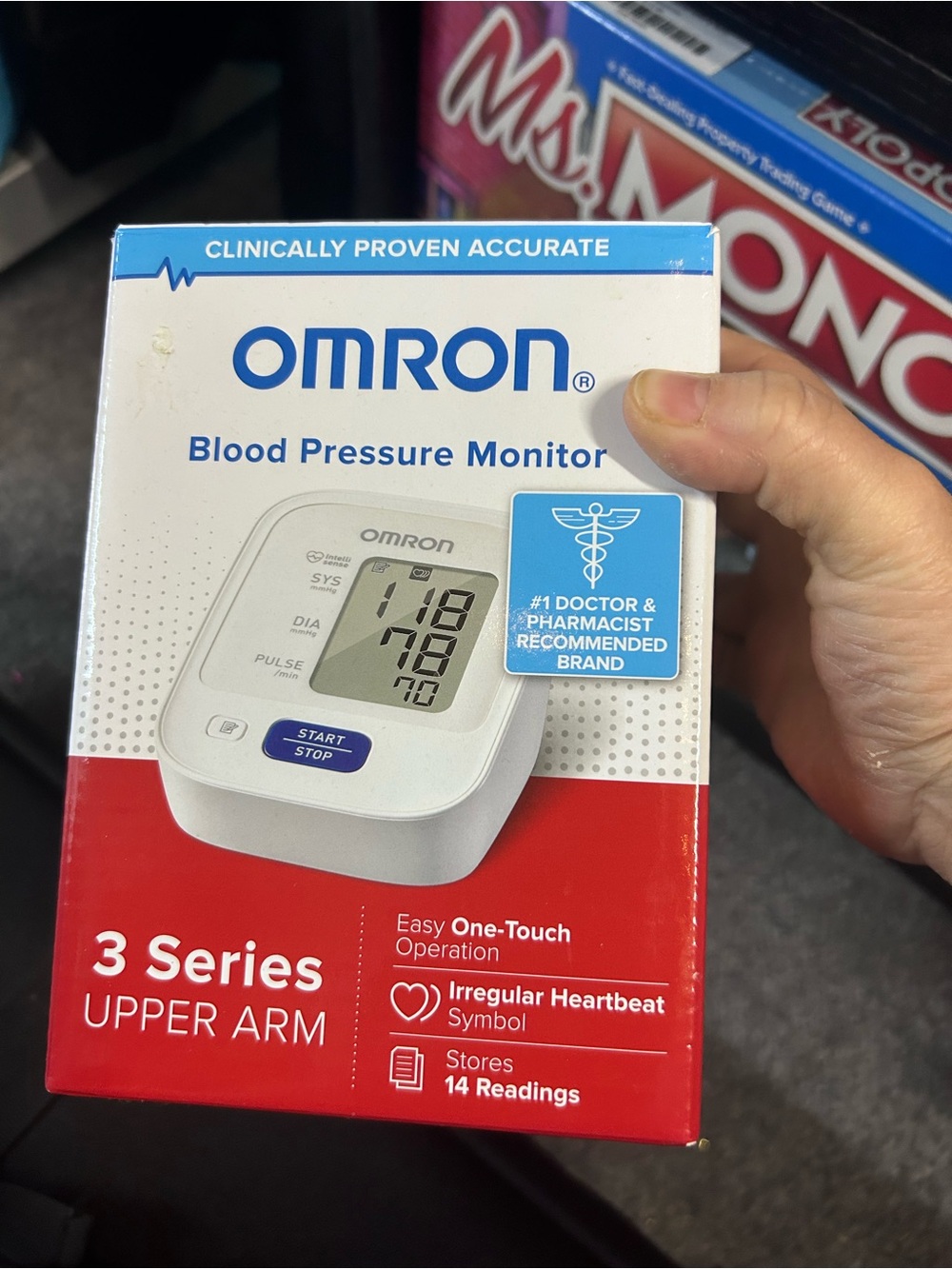 Omron 3 Series Upper Arm Blood Pressure Monitor - White/Blue/used 1 time